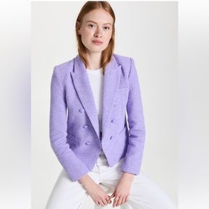 L’Agence Brooke Double Breasted Crop Blazer. Lavender. Size 8.